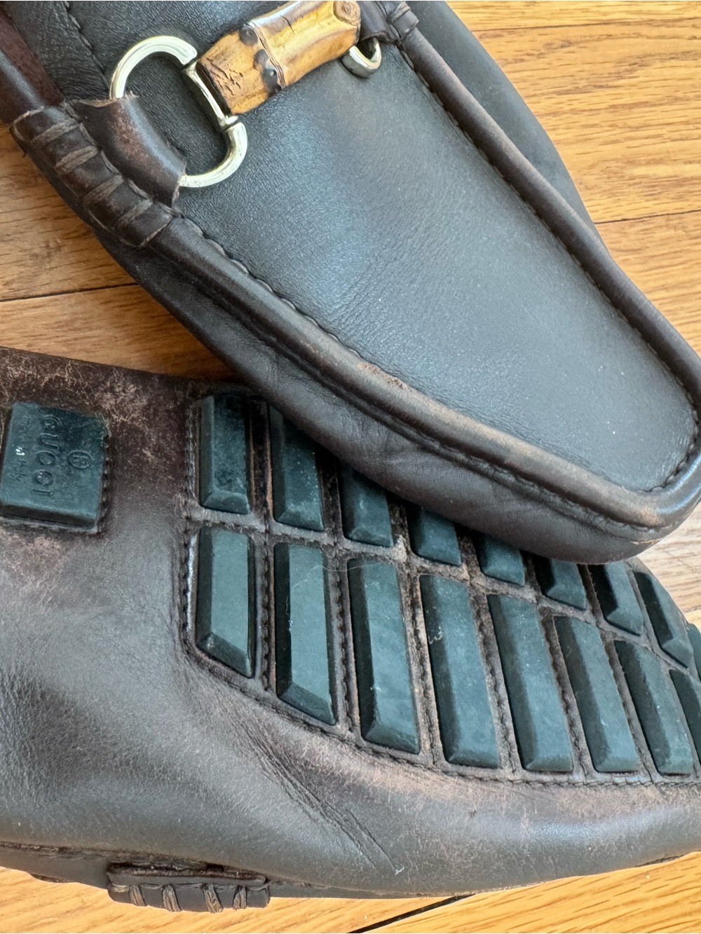 Gucci Brown Leather Men's Loafers with Bamboo Bit - Picture 4 of 5